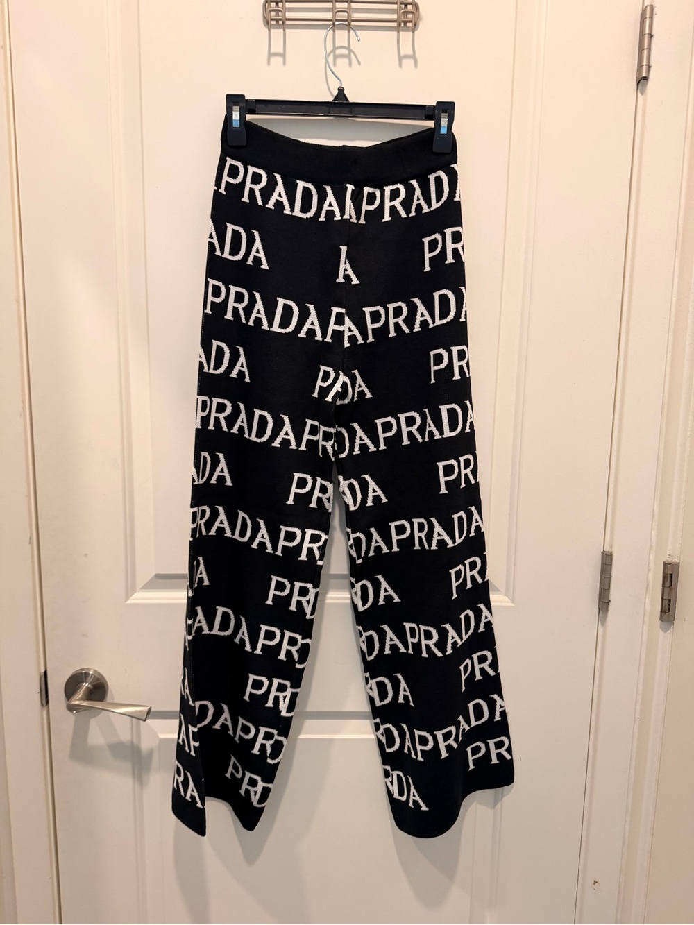 Prada All-Over Logo Knit
Pants Black White Women Size S - Picture 3 of 5